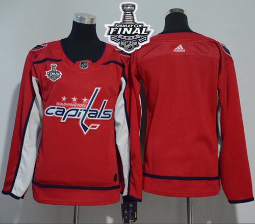 Adidas Capitals Blank Red Home Authentic Stanley Cup Final Champions Women's Stitched NHL Jersey
